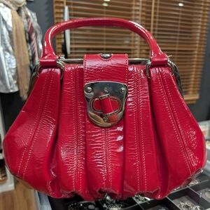 Red Patent Leather Top-Handle Bag